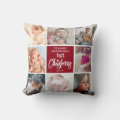 Coussin 1er Noël Photo Collage de bébé Keepsaké (Recto)