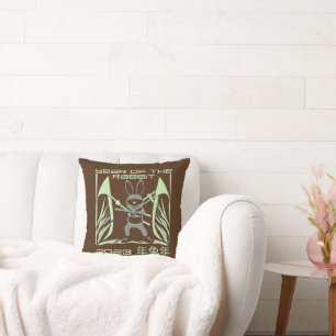 Coussin 2023 YEAR OF THE RABBIT chinois nouvelle année cad