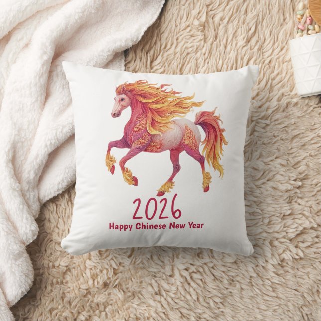 Coussin 2026 Fiery Horse – Happy Chinese New Year (Couverture)