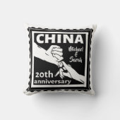 Coussin 20e anniversaire de mariage traditionnel chinois (Recto)