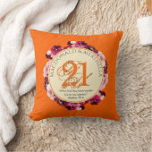 Coussin 21e anniversaire du Mariage BRASS Orange | chrétie (Couverture)