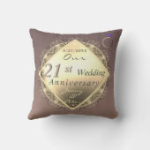 Coussin 21e anniversaire du Mariage laiton et olite (Verso)