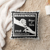 Coussin 21e anniversaire mariage laiton nickel traditionne (Couverture)