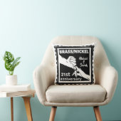 Coussin 21e anniversaire mariage laiton nickel traditionne (Chaise)