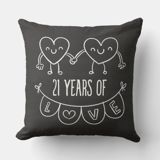 Coussin 21e Anniversary Poison Chalk Hearts (Recto)
