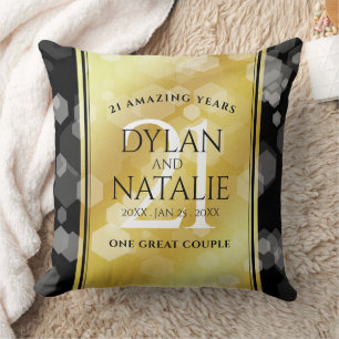 Coussin 21ème anniversaire de Mariage en laiton