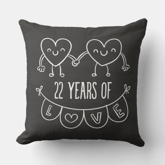 Coussin 22e Anniversary Poison de Chalk Hearts (Recto)