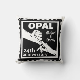 Coussin 24e anniversaire du mariage opal traditionnel