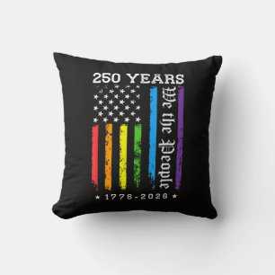 Coussin 250 Ans de Drapeau de Fierté LGBT Américain 250e A