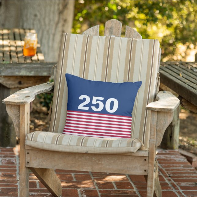 Coussin 250 ans de la USA Rouge Blanc et Bleu (Chaise)