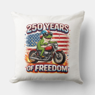 Coussin 250 Ans De Liberté Grenouille Motarde Patriotique 