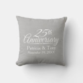 Coussin 25e Anniversaire de Mariage Personnalisé (Recto)