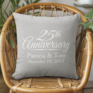 Coussin 25e Anniversaire de Mariage Personnalisé
