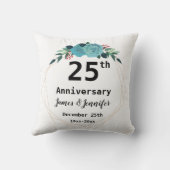 Coussin 25e anniversaire du Mariage Noms et année personna (Verso)