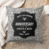 Coussin 25e anniversaire du Mariage Parties scintillant no (Couverture)