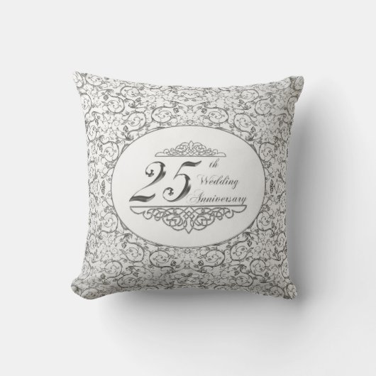 Coussin 25e anniversaire du Mariage Pillow (Recto)