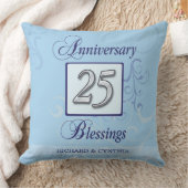 Coussin 25e anniversaire en bleu et argent (Couverture)