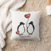 Coussin 25e anniversaire mariage d'argent pingouin (Couverture)