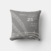 Coussin 25e Mariage ARGENT | Moderne | Notes de musique (Recto)
