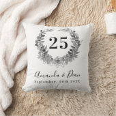 Coussin 25ème mariage annversaire eucalyptus lance de cour (Couverture)
