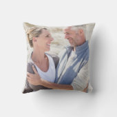 Coussin 25th Wedding Anniversary Greenery Floral Photo (Verso)