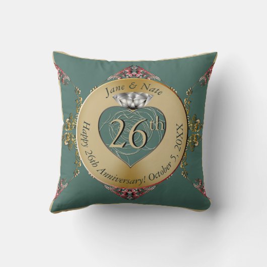 Coussin 26e/Tout anniversaire de Mariage (Verso)