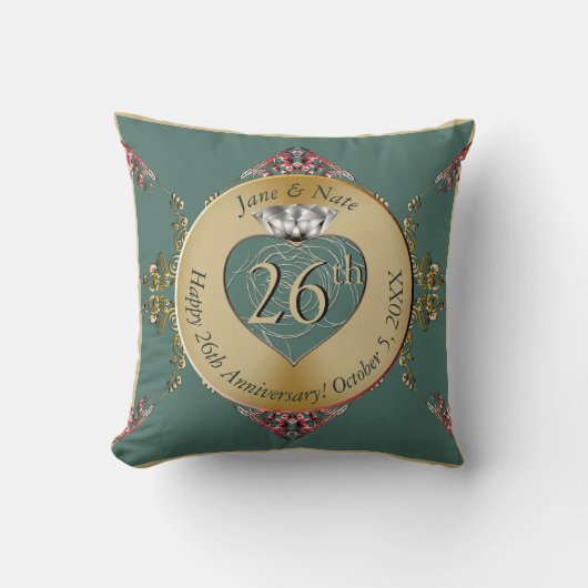 Coussin 26e/Tout anniversaire de Mariage (Recto)