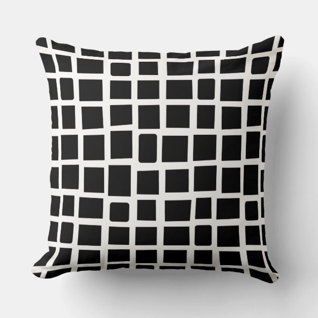 Coussin 270215 Rectangle irrégulier - Noir sur blanc (Recto)
