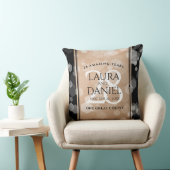 Coussin 28e anniversaire du Mariage de lin élégant (Chaise)