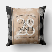 Coussin 28e anniversaire du Mariage de lin élégant (Verso)