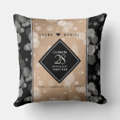 Coussin 28e anniversaire du Mariage de lin élégant (Verso)