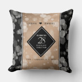 Coussin 28e anniversaire du Mariage de lin élégant (Recto)