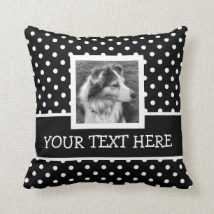 Coussin 2 a dégrossi le pois mignon de BW avec des photos