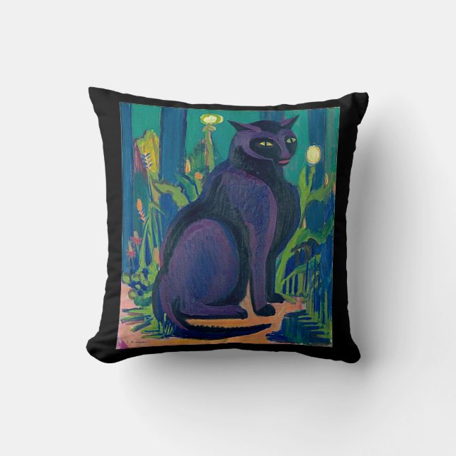 Coussin 2 Chats noirs, Kirchner, (Recto)