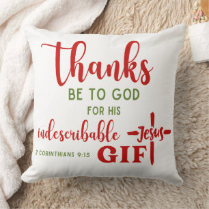 Coussin 2 Corinthiens 9:15 Merci à Dieu Ecriture