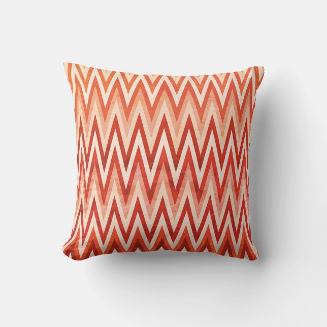 Coussin 2 Côtés 2 Couleurs Rustique Couleur Chute Chevron  (Recto)