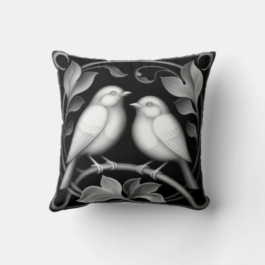 Coussin 2 Robins on black (Verso)