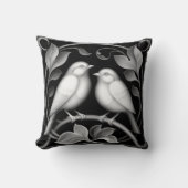 Coussin 2 Robins on black (Recto)
