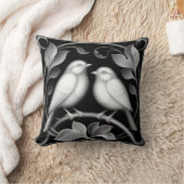 Coussin 2 rouges-gorges sur fond noir (Couverture)