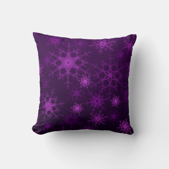 Coussin 2d illustration. Abstraits flocons de neige. Saint (Recto)