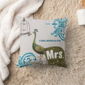 Coussin 2e anniversaire Damask Peacock Birdcage Mme. (Couverture)