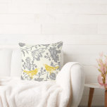 Coussin 2e anniversaire Jaune Gris ivoire Floral Lovebird<br><div class="desc">Elégance ensoleillée Gris Jaune et Ivoire Flore Motif Coussin Oiseaux Vintages Amoureux Motif Floral. Le 2e anniversaire du Mariage est l'anniversaire du coton. Le coton symbolise la croissance naturelle de toute l'adaptabilité, la polyvalence et la pureté (lorsqu'ils sont cultivés comme des plantes) se déroule dans cette romantique 2 ans entre...</div>