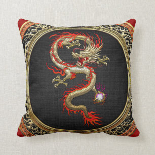 Coussin [300] Dragon chinois d'or Fucanglong