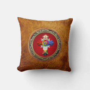 Coussin [300] Rosy Cross (Croix Rose) sur Red & Gold