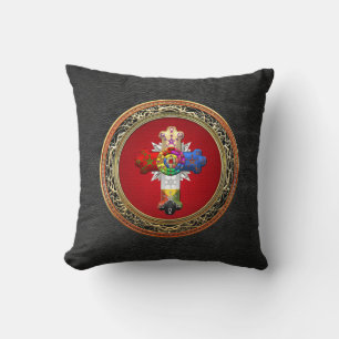 Coussin [300] Rosy Cross (Croix Rose) sur Red & Gold