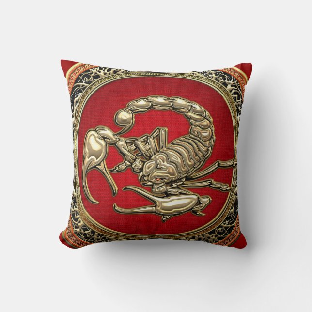 Coussin [300] Scorpion d'or sacré sur rouge (Recto)