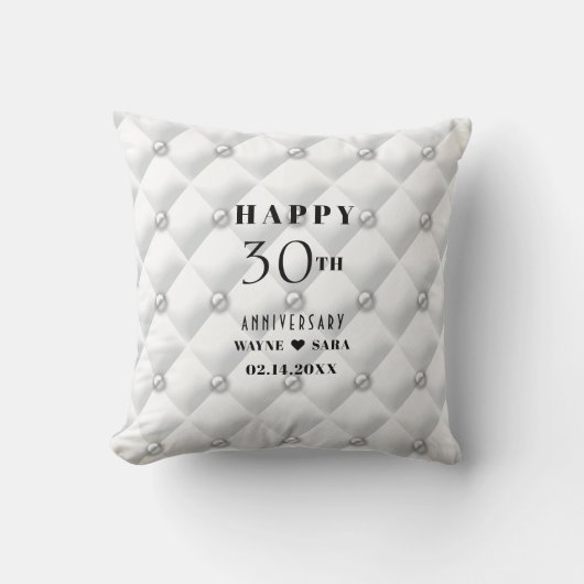 Coussin 30e anniversaire de Mariage perlé (Recto)