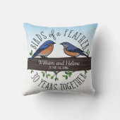 Coussin 30ème Anniversaire de mariage, oiseaux bleus d'une (Verso)