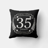 Coussin 35e ANNIVERSAIRE Mariage JADE / CORAL (Verso)