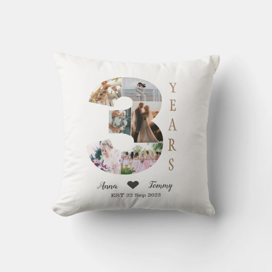 Coussin 3 Ans de Mariage (Recto)